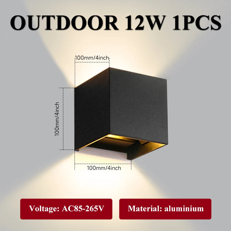 Led Wall Lamp Waterproof External Wall Sconce Lights Outdoor Lighting Fixture For Home Decor Stairs Garden Bedroom Street Lamps