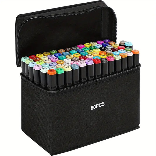 Coloring Pens 80 Colors Alcohol Pens Alcohol Markers Graffiti Pens Colored Marker Pens with Black Bag