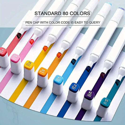 Coloring Pens 80 Colors Alcohol Pens Alcohol Markers Graffiti Pens Colored Marker Pens with Black Bag