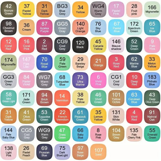 Coloring Pens 80 Colors Alcohol Pens Alcohol Markers Graffiti Pens Colored Marker Pens with Black Bag