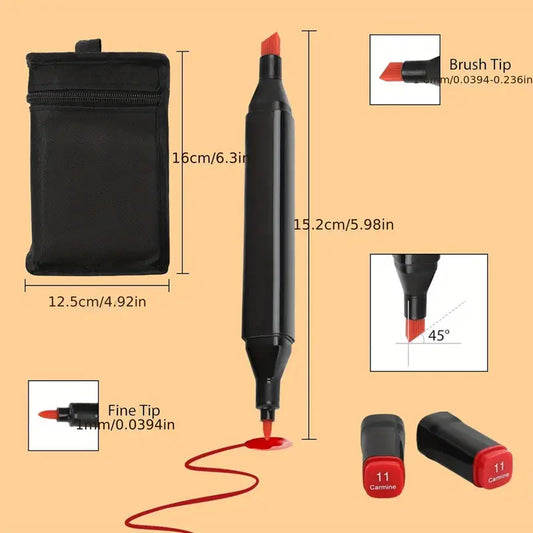 Coloring Pens 80 Colors Alcohol Pens Alcohol Markers Graffiti Pens Colored Marker Pens with Black Bag