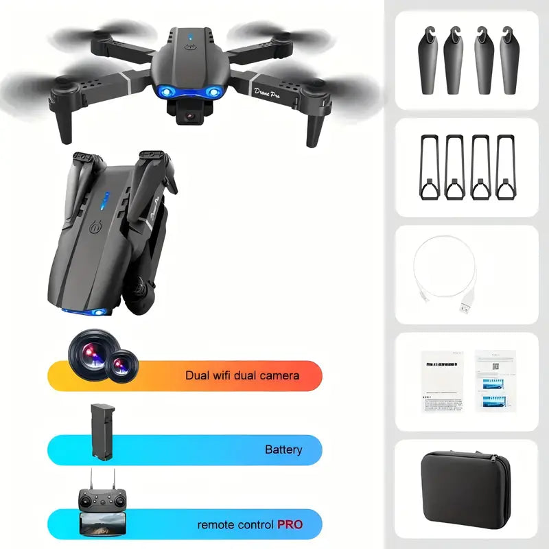E99 Pro K3 Foldable Quadcopter Drone with HD Dual Cameras