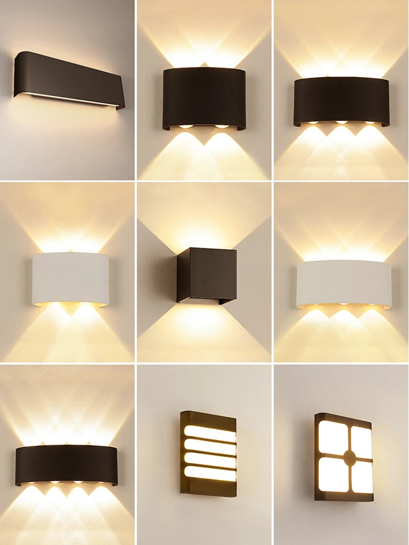 Led Wall Lamp Waterproof External Wall Sconce Lights Outdoor Lighting Fixture For Home Decor Stairs Garden Bedroom Street Lamps