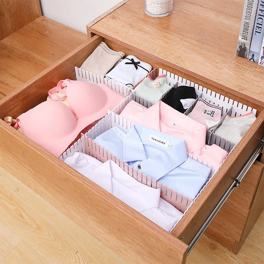 Adjustable DIY Drawer Divider Partition Durable Storage Organiser Makeup Sock Underwear Drawer Organizer Home Bedroom Organizer