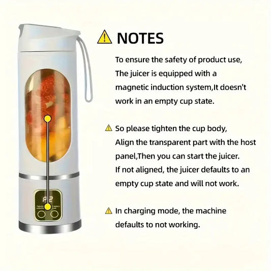 10.14oz Portable USB-Rechargeable Blender &amp; Juicer