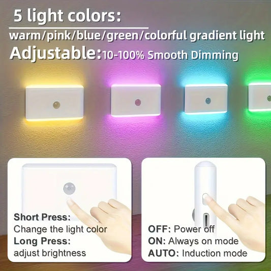5 Color Temperatures Magnetic LED Motion Sensor Light - USB Rechargeable,