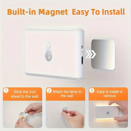 5 Color Temperatures Magnetic LED Motion Sensor Light - USB Rechargeable,