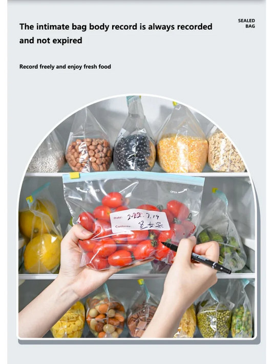 Food Preservation Sealed Bag Kitchen Refrigerator Reusable Storage Bags, Zipper Lock Bags,  Transparent Storage Bags
