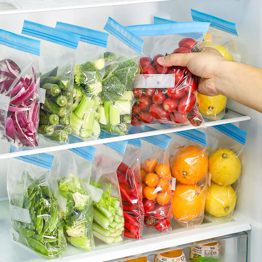 Food Preservation Sealed Bag Kitchen Refrigerator Reusable Storage Bags, Zipper Lock Bags,  Transparent Storage Bags