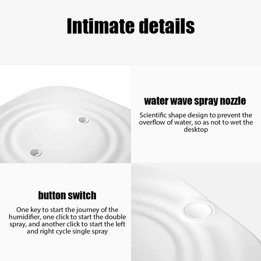 2L USB Air Humidifier Mini Purifier Portable For Home Car Cool Mist Sprayer Portable Aroma Diffuser Electric Air Humidifier