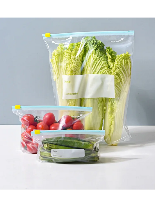 Food Preservation Sealed Bag Kitchen Refrigerator Reusable Storage Bags, Zipper Lock Bags,  Transparent Storage Bags