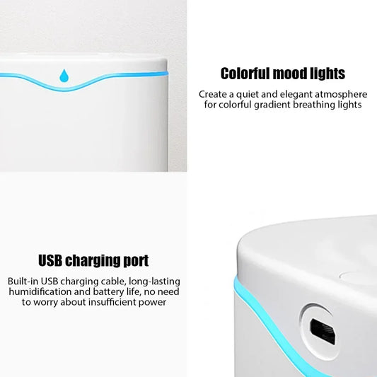 2L USB Air Humidifier Mini Purifier Portable For Home Car Cool Mist Sprayer Portable Aroma Diffuser Electric Air Humidifier
