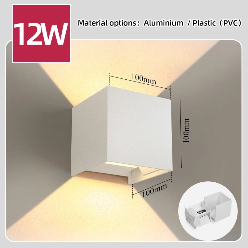 Led Wall Lamp Waterproof External Wall Sconce Lights Outdoor Lighting Fixture For Home Decor Stairs Garden Bedroom Street Lamps