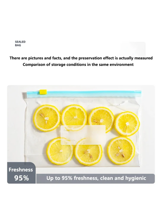 Food Preservation Sealed Bag Kitchen Refrigerator Reusable Storage Bags, Zipper Lock Bags,  Transparent Storage Bags